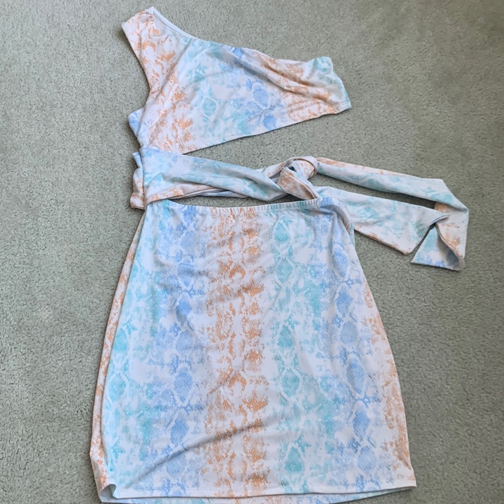 Snakeskin boutique cut out dress M - Picture 1 of 2